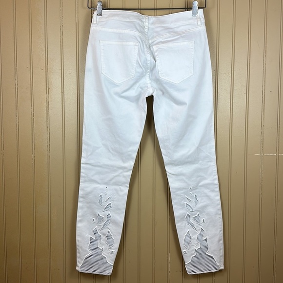 Elie Tahari Mona White Embellished Skinny Jeans Size 25 - Picture 4 of 6